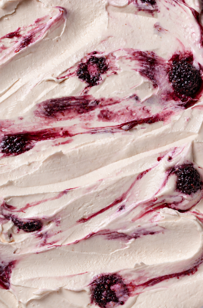 Crema de sauco con moras
